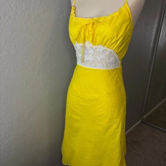 Betsey Johnson Vibrant Yellow Satin Dress - Picture 2 of 8